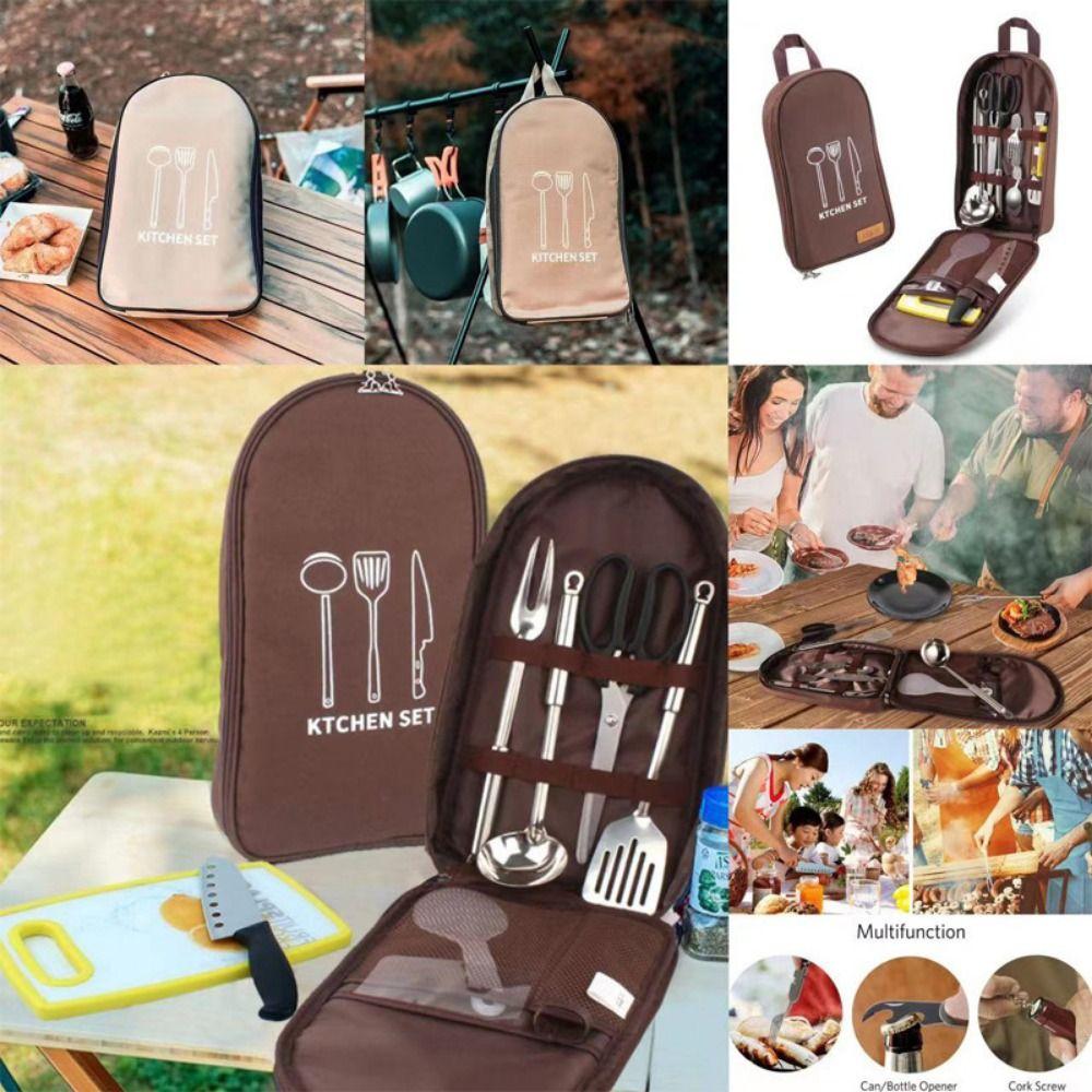 Large Capacity Kitchen Utensil Storage Bag Picnic Cooking Bag  Outdoor Camping Supplies