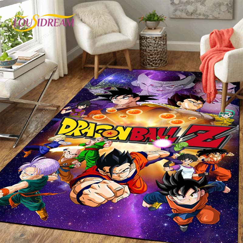 Alfombra antideslizante con dibujos de Dragon Ball Goku para suelo, alfombra cuadrada de calidad para habitación, suelo de baño y cocina extraíble, alfombra impermeable