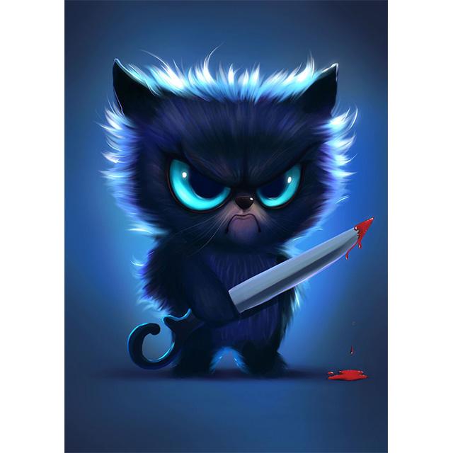 Cartoon Animals Cute Black Cat Prints Poster Canvas Painting Hd Modern Wall Art Pictures For Living Room Bedroom Home Decoration