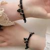 2Pcs Cartoon Magnetic Couple Bracelets With Cat Love Heart Pendant Cute Mutually Attractive Friendship Rope Gifts For Friend