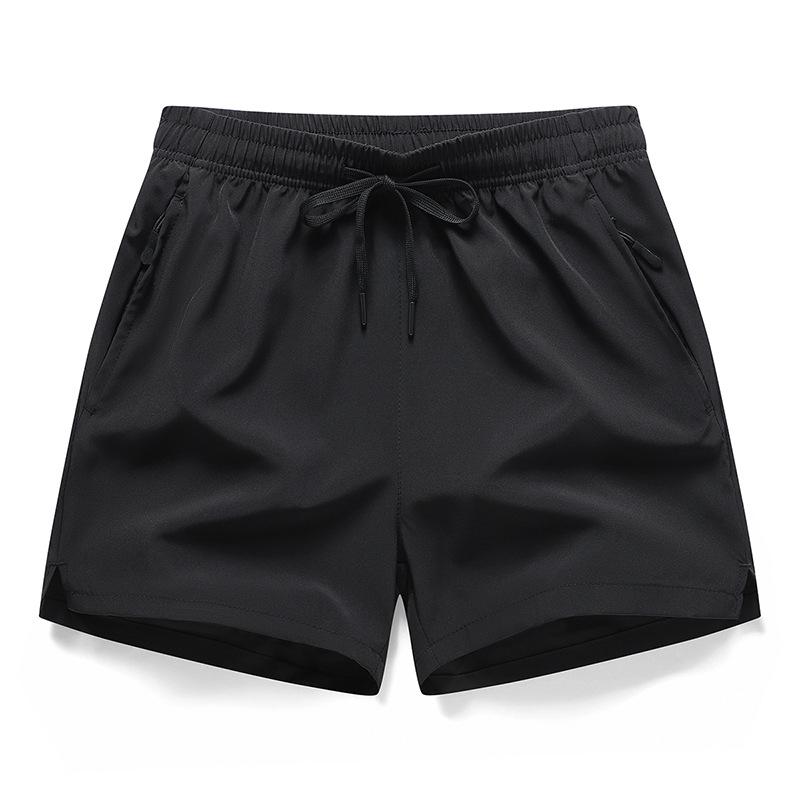 

2025 Unisex Ice Silk Quick-Dry Shorts, Multi-color, Three-quarter Length, Summer Elastic, Outdoor Casual Shorts for Running 3XL чёрный