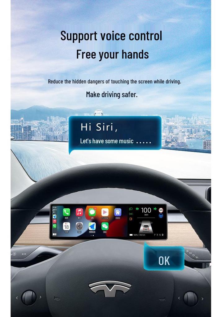 8.8-inch LCD Instrument Display for Tesla Model 3 & Refreshed Model Y with CarPlay & OTA