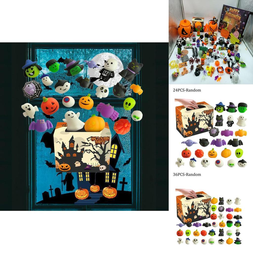 Halloween Squishies Mochi Toys 24pcs Mini Surprise Box For Kids And Adults