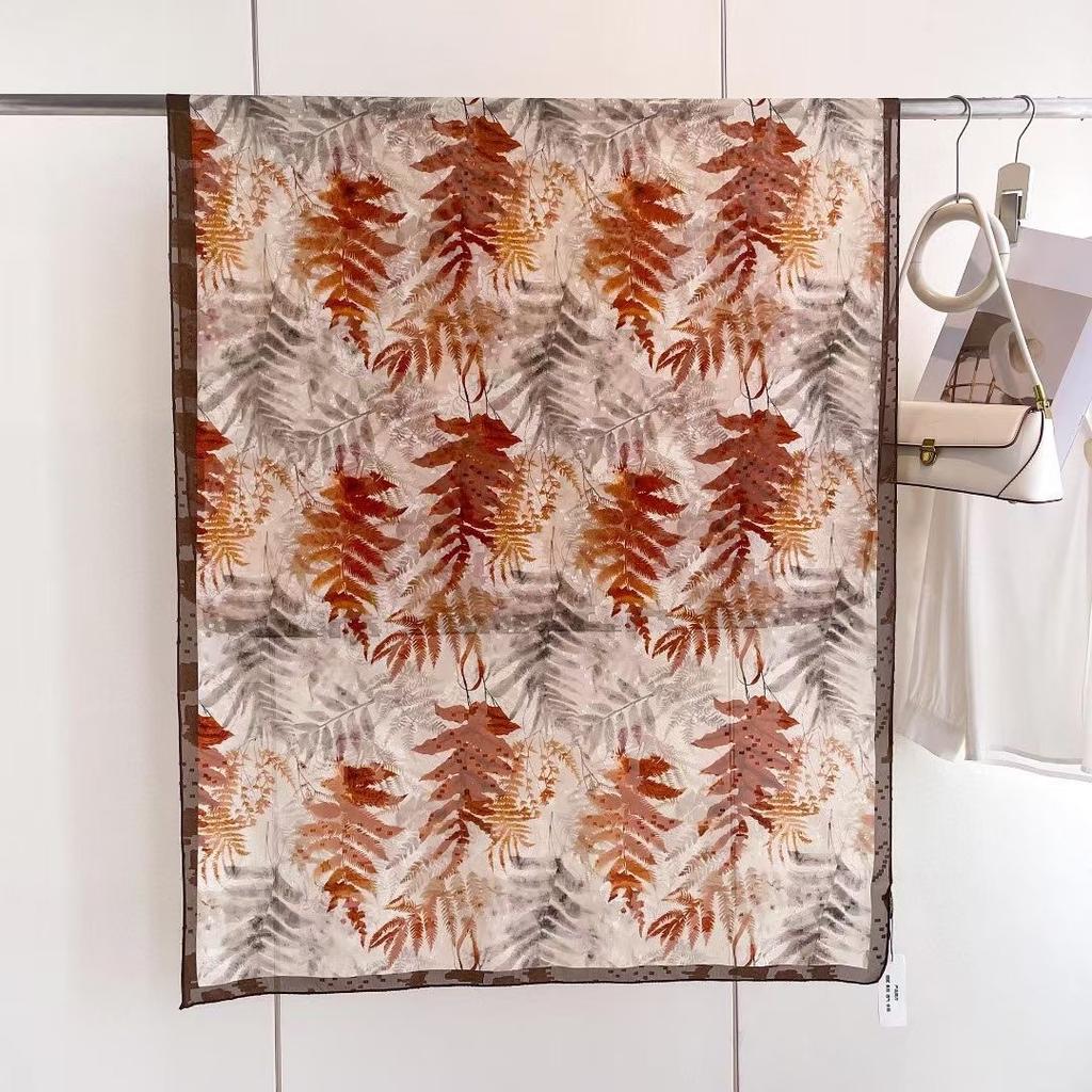 New Style  Thin Chinese Style Jacquard High-end  Versatile Double-sided High-end Silk Scarf