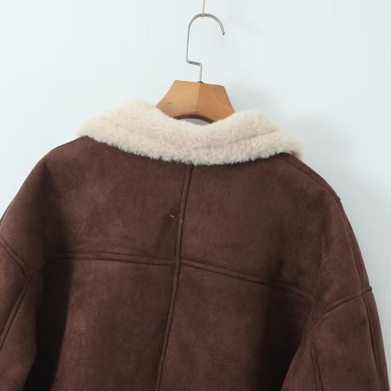 Women Coat Autumn and Winter New Women's Fashion Loose and Warm Retro Lamb Wool Coat