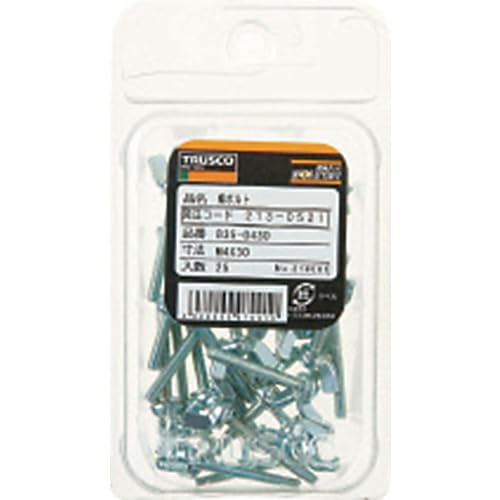 TRUSCO Butterfly Bolt Unichrome Size M8 x 15 9 pieces B39-0815