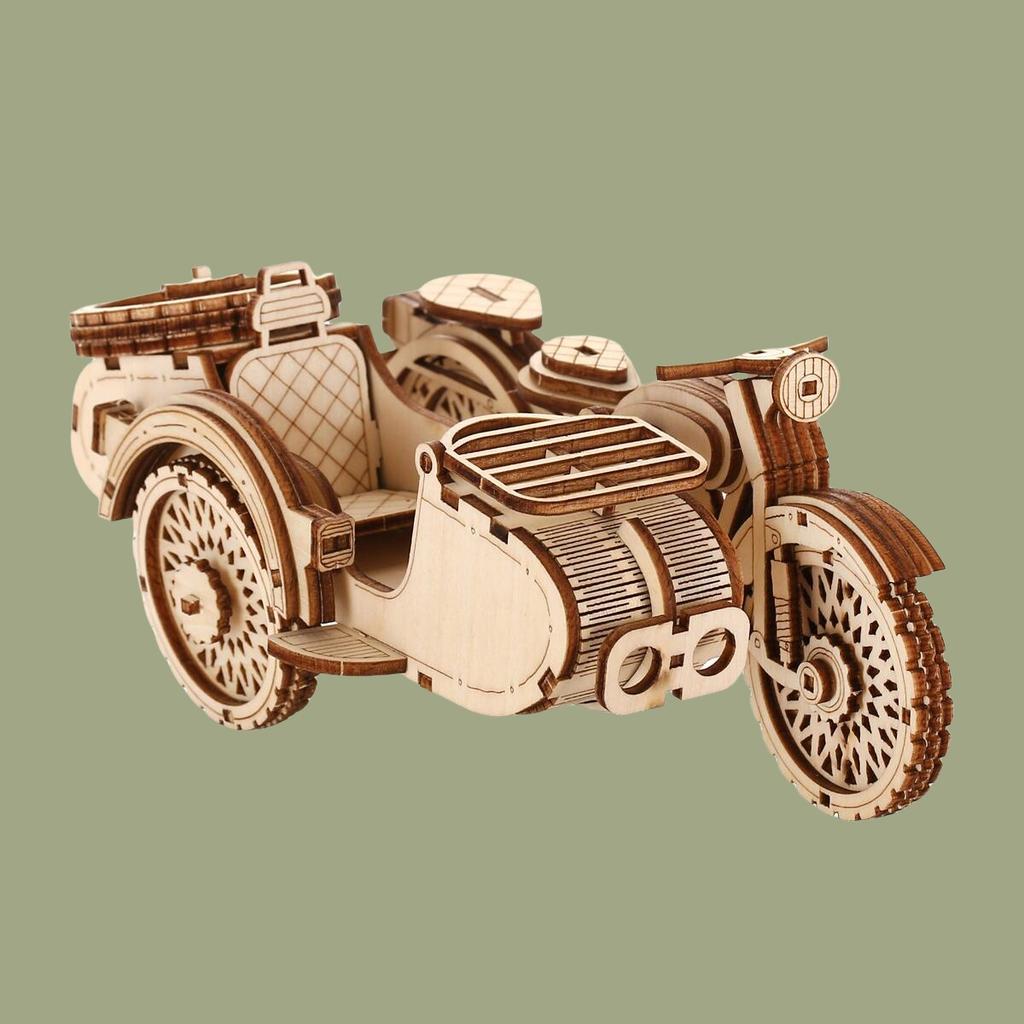 Retro Tricycle DIY Car Model 3D Wooden Puzzle, Toy Model Making Tool Kit, Educational Toy Car Series, Creative Gift