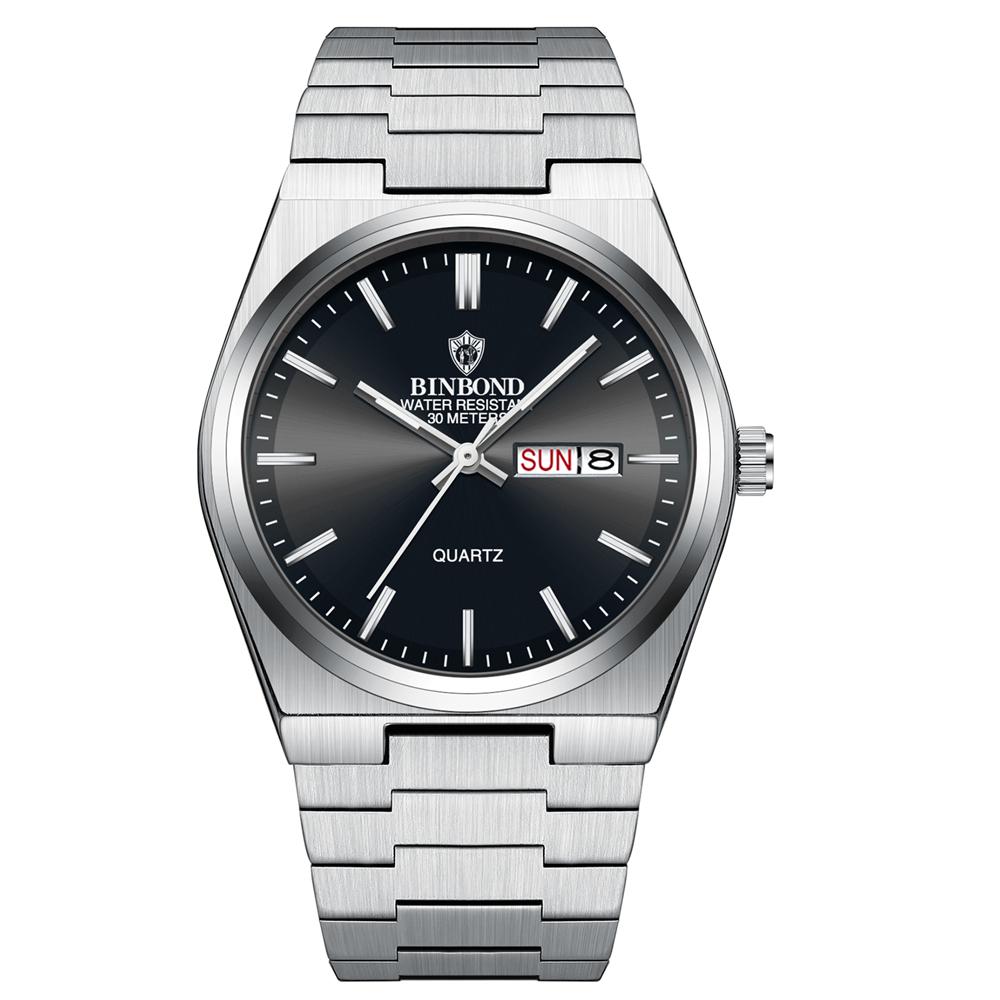 Binbond Luxury Quartz Man Wristwatch Sport Men Watches Waterproof Luminous Date Week Stainless Steel Men S Watch Set