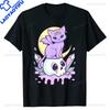 Kawaii Pastel Goth Cute Creepy Witchy Cat And Skull TShirt Cartoon CreepySkull Serpent Snake Roses Shirts 3 Headed Dog Clothes