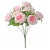 9 Heads Artificial Peony Flower Bouquet Wedding Party Silk Cloth Floral