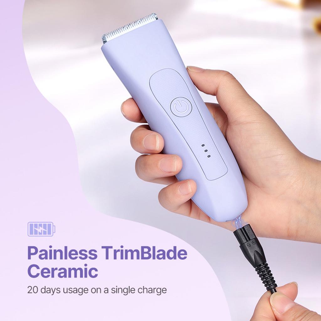 Women's Body Hair Shaver, Electric Pubic Hair Shaver, Set With 2 Guards, Replaceable Ceramic Heads, Wet And Dry Shaver, 90 Minutes Shaving