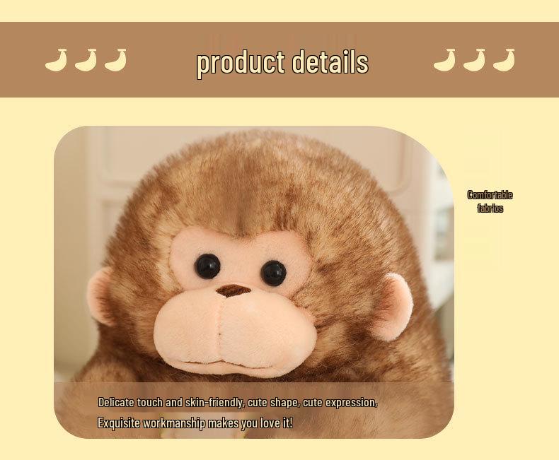 Golden Gorilla Monkey Plush Toy - Zodiac Gift with Banana