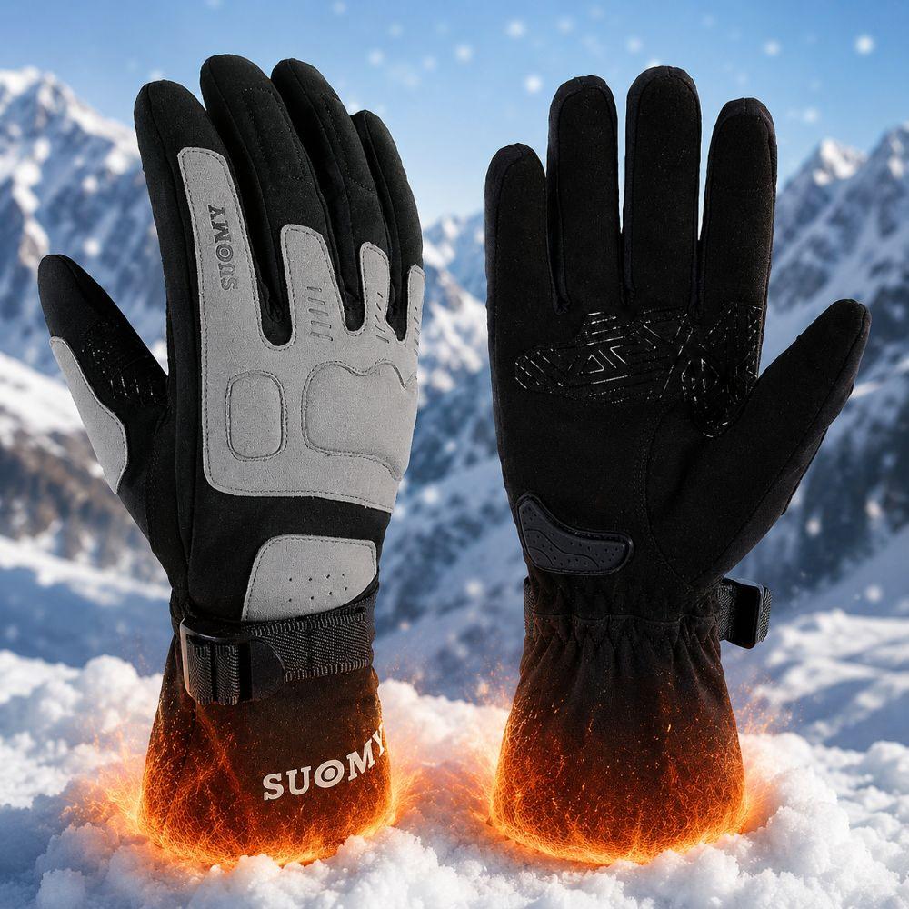 1Pair Touch Screen Motorcycle Gloves Waterproof Biker Gloves  for Cycling,Hiking,Running,Driving
