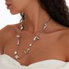 Geometric irregularity, square twist, stacked sweater chain, cold wind, sexy necklace