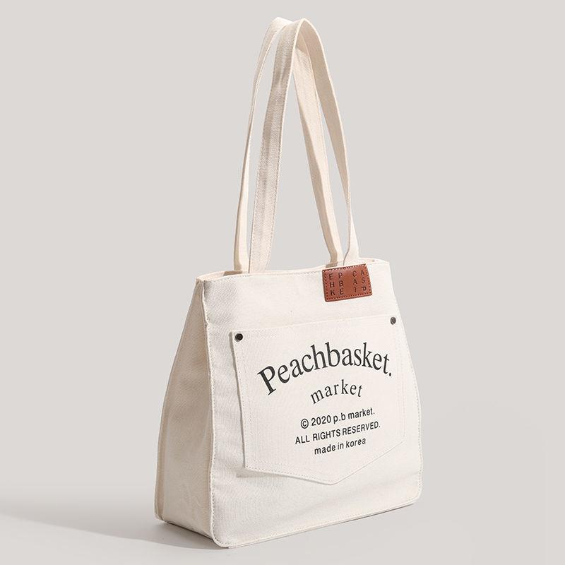Japanese Tote Bag Women's 2025 New Large-capacity Letter-printed Canvas Bag Fashionable Versatile Texture Shoulder Bag