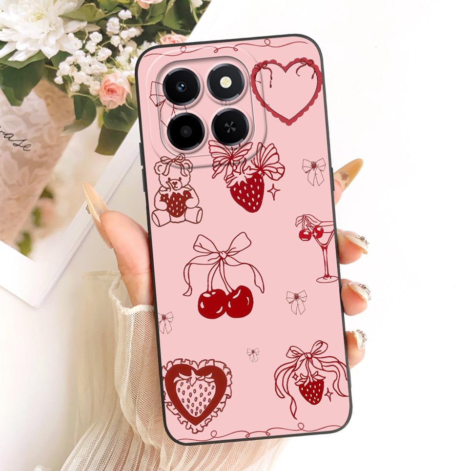 

For Honor X6C X6B X6A 4G Phone Case Daisy Flower Butterfly Bow Pattern Casing Soft Liquid Silicone Shockproof Back Cover Honor X6A