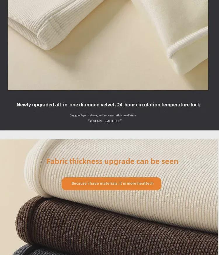 High-Waist Maternity Wide-Leg Trousers - Warm Velvet, Autumn/Winter Style