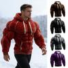 Herren Muskel Hoodie 3D Muster Flauschiger Pullover Muskulös Langarm Warmes Kapuzensweatshirt für Freizeit Sport Streetwear Mode