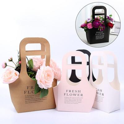 Party Flower Box New Bouquet Packaging Bag Kraft Paper Bouquet Basket Wedding Waterproof Handheld Flower Arrangement Bag
