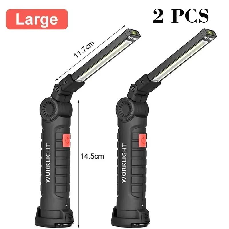 Rechargeable Portable Work Light W/360° Rotation,Magnetic Base,Hooks,IPX5,Adjustable Brightness,Camping,Fishing,Reading,Outdoor