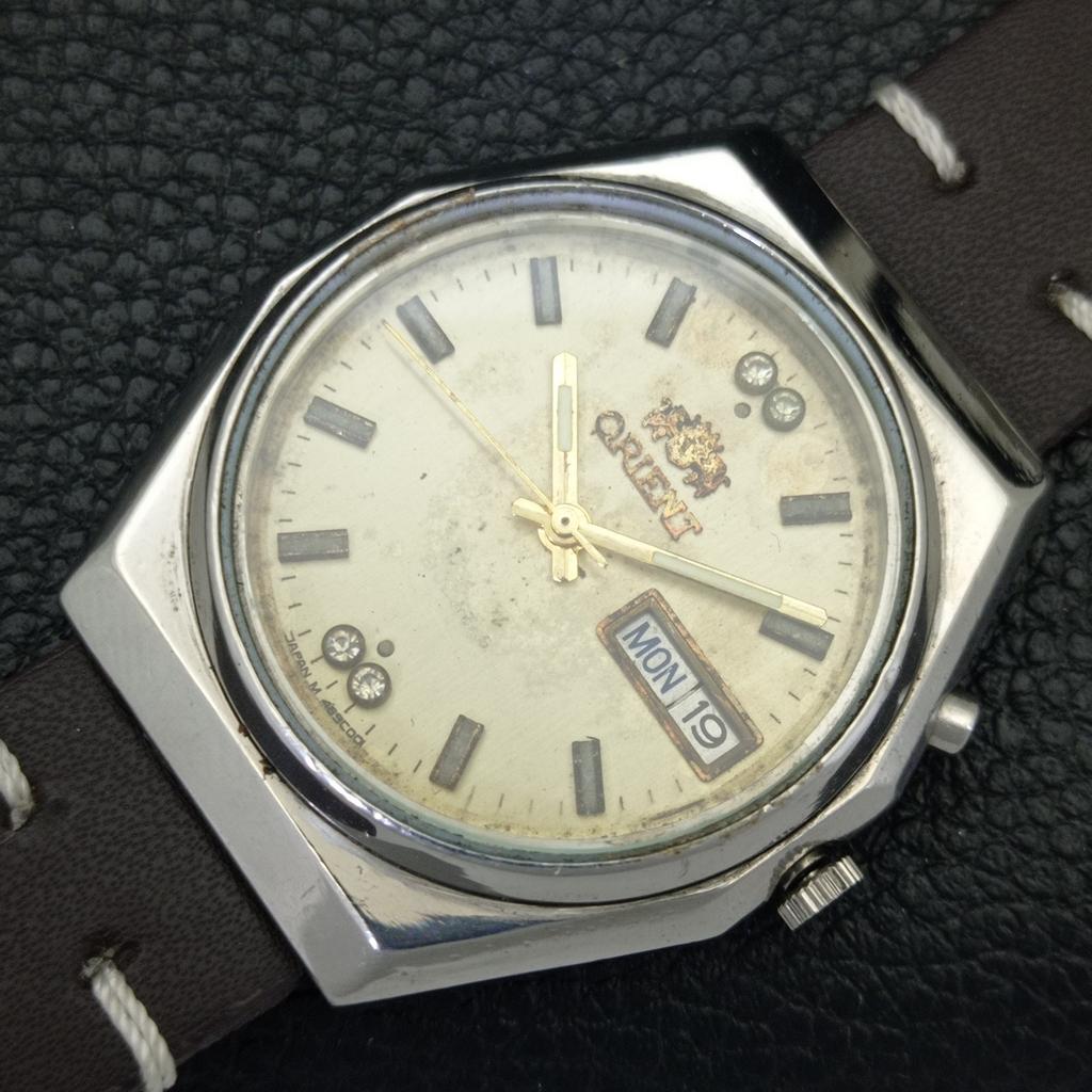 JAPAN VINTAGE ORIENT CRYSTAL AUTOMATIC 46941 MENS ORIGINAL DIAL WATCH a701889-5 R207-a701889