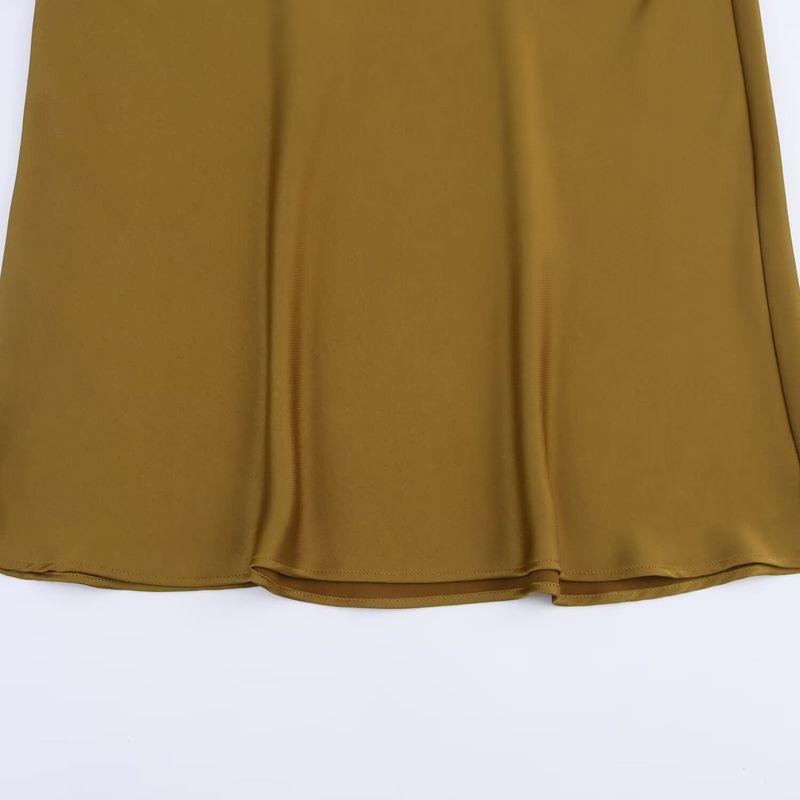 Araltay New Arrival Fashion Style Women's Clothing Fashion All-Match Minimalist Silk Satin Texture Midi Skirt Dress 8492366