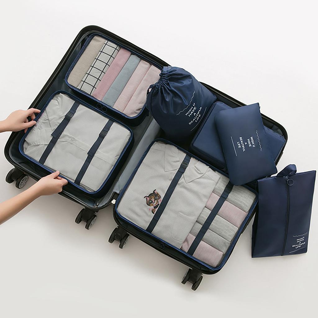 6PCS Waterproof Clothes Storage Bags Packing Travel Luggage Organizer Bag