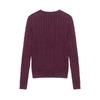 Polo Ralph Lauren SS24 Solid Color Logo Embroidered Cable Knit Crew Neck Long Sleeve Sweater Women sweater Purple 211570012-142