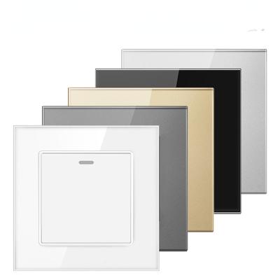 Light Switch,1gang 1/2way 16A 250V Pc Flame Retardant Material Panel White/black/gold/gray/sliver 86*86mm Rocker Switch