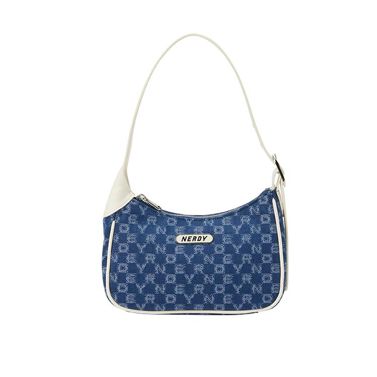 New NERDY Elastane Crescent Bag Shoulder Bag Regular Women's Black & Cream & Blue PNES23AA20