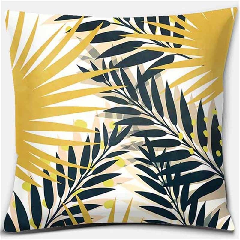 Bright Yellow Simple Geometric Series Pillow Gift Home Office Decoration  Bedroom Sofa Car Cushion Cover