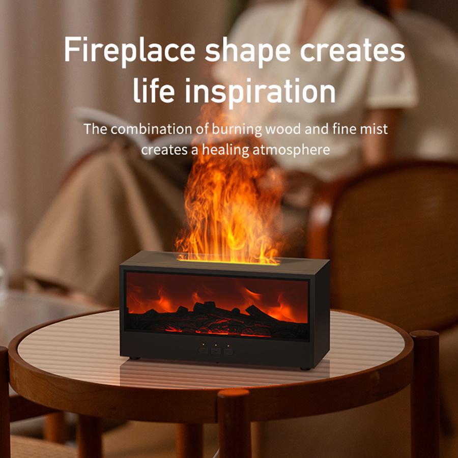 Aroma Humidifier Flame Essential Oil Diffuser with RGB Light and Remote Control