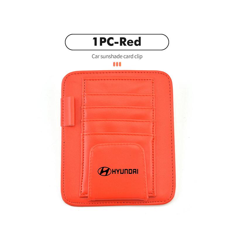 Car Sun Visor Glasses Case Sunglasses Clip Card Ticket Holder For Hyundai Genesis N-LINE I10 I20 I30 I40 IX20 IX35 Kona Tiburon Y2