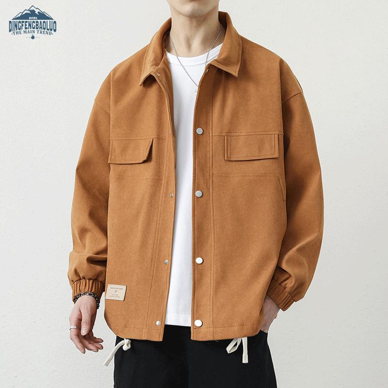 Dingfengbaoluo Herren Freizeit-Arbeitsjacke mit Revers