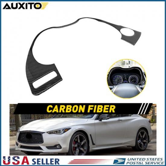Carbon Fiber Dashboard Frame Trim Cover Fits Infiniti Q50 Q60 2014 2015 -