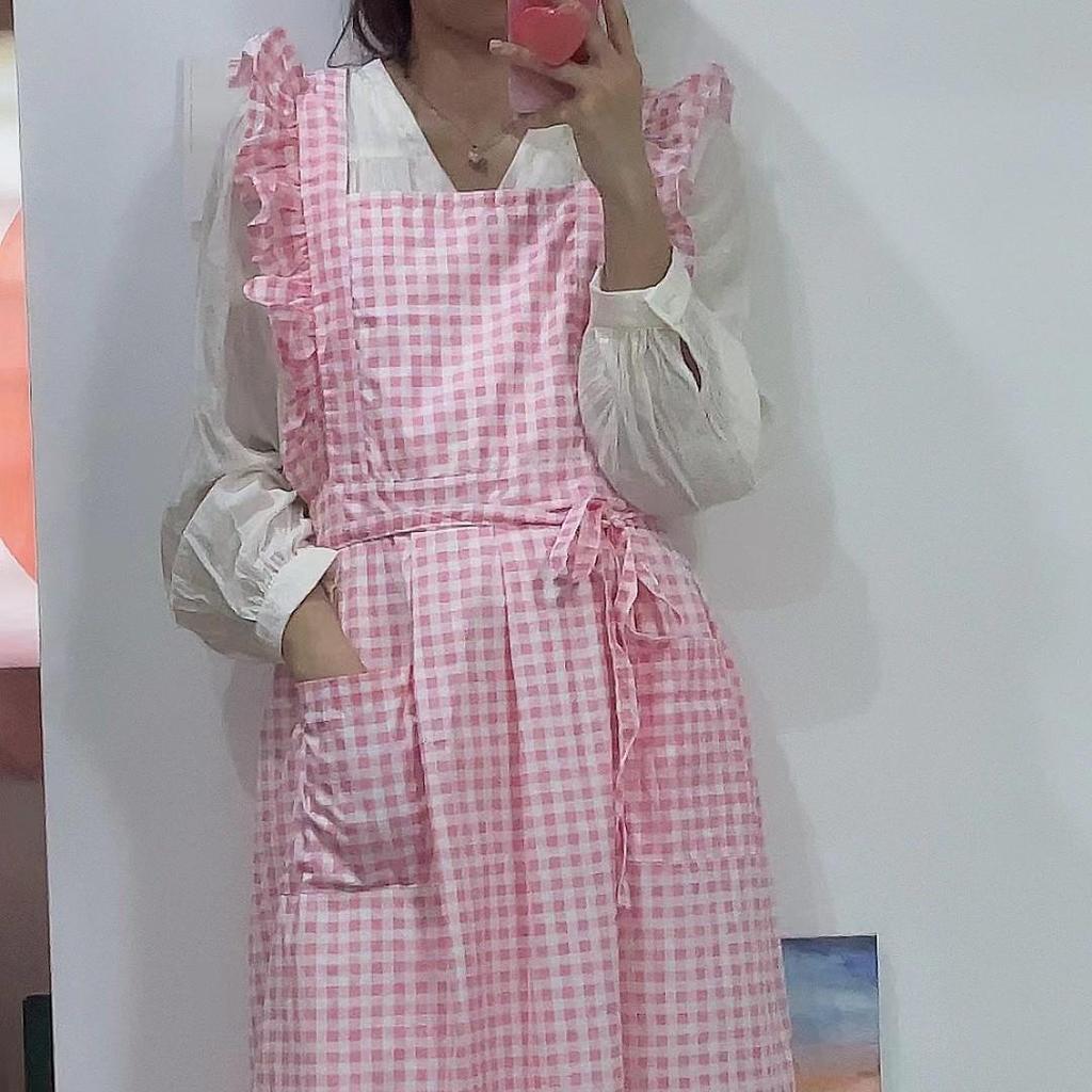 European & American Retro French-Style Ruffled Apron for Baking & Art - Large Size