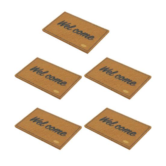 5Pcs Miniature Rugs Realistic 1/12 Scale Tiny Welcome Mat Miniature Floor Mats for Doll Mansion Entrance Porch