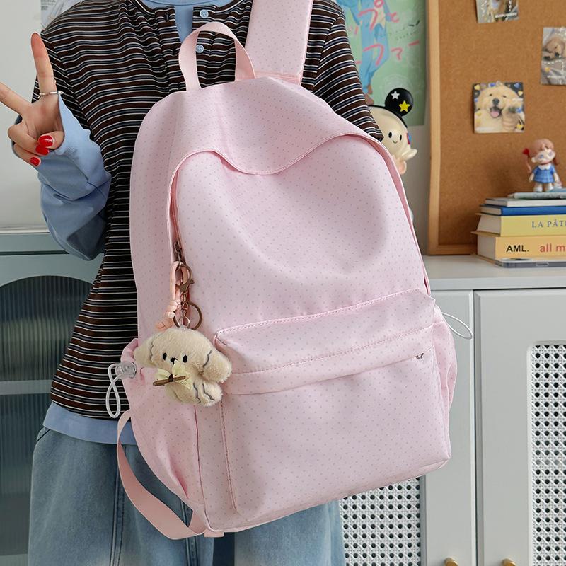 Dot Print Backpack Middle School Student Class Schoolbag Travel Computer Backpack