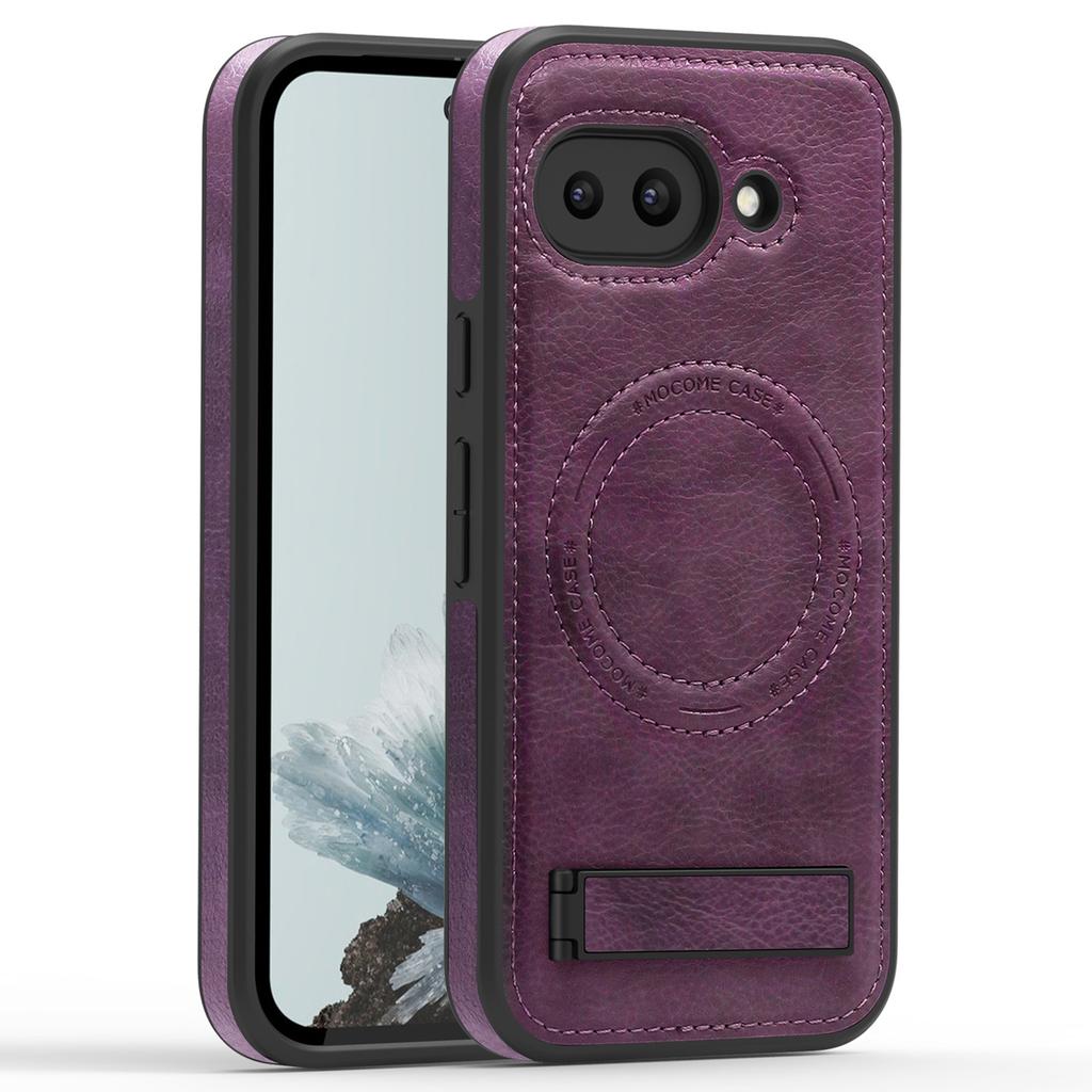 Für Google Pixel 9a Hülle Kompatibel mit MagSafe Ständer Leder Handy Rückseite