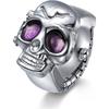Lancardo Skull Ring Watch Free Size Analog Accessory for Men and Women with Cover Silver Purple
