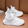Children's little white shoes campus June 1 performance boys and girls white button sports shoes medium and older children's breathable running shoes