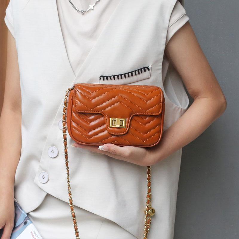 

Chain Crossbody Bag New Fashionable One Shoulder Armpit Small Square Bag Genuine Leather Women s Bag Niche