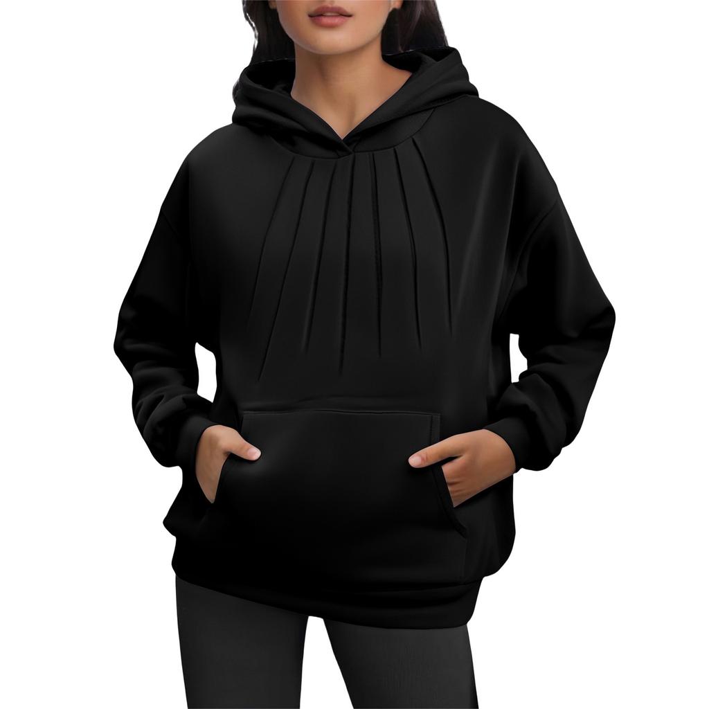Women's Fashionable And Comfortable Long-Sleeved Solid Color Hoodie