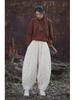 Women's Quilted Cotton-Linen Bloomers: Warm, Loose Carrot Pants for Autumn/Winter