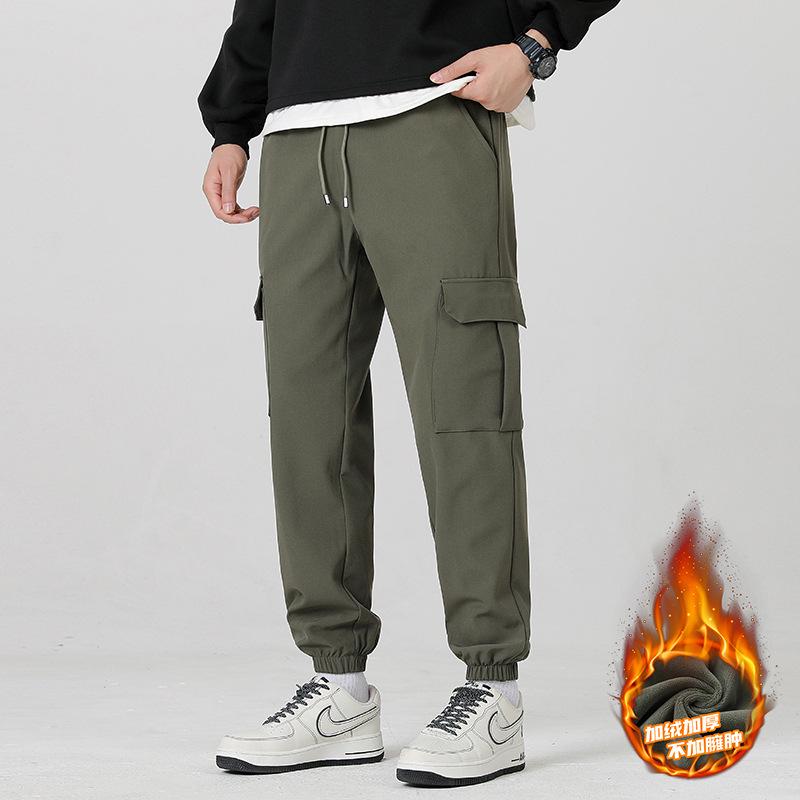 Men's Soft Shell Casual Workwear Pants - Winter Plus Velvet Outdoor Sports Trousers