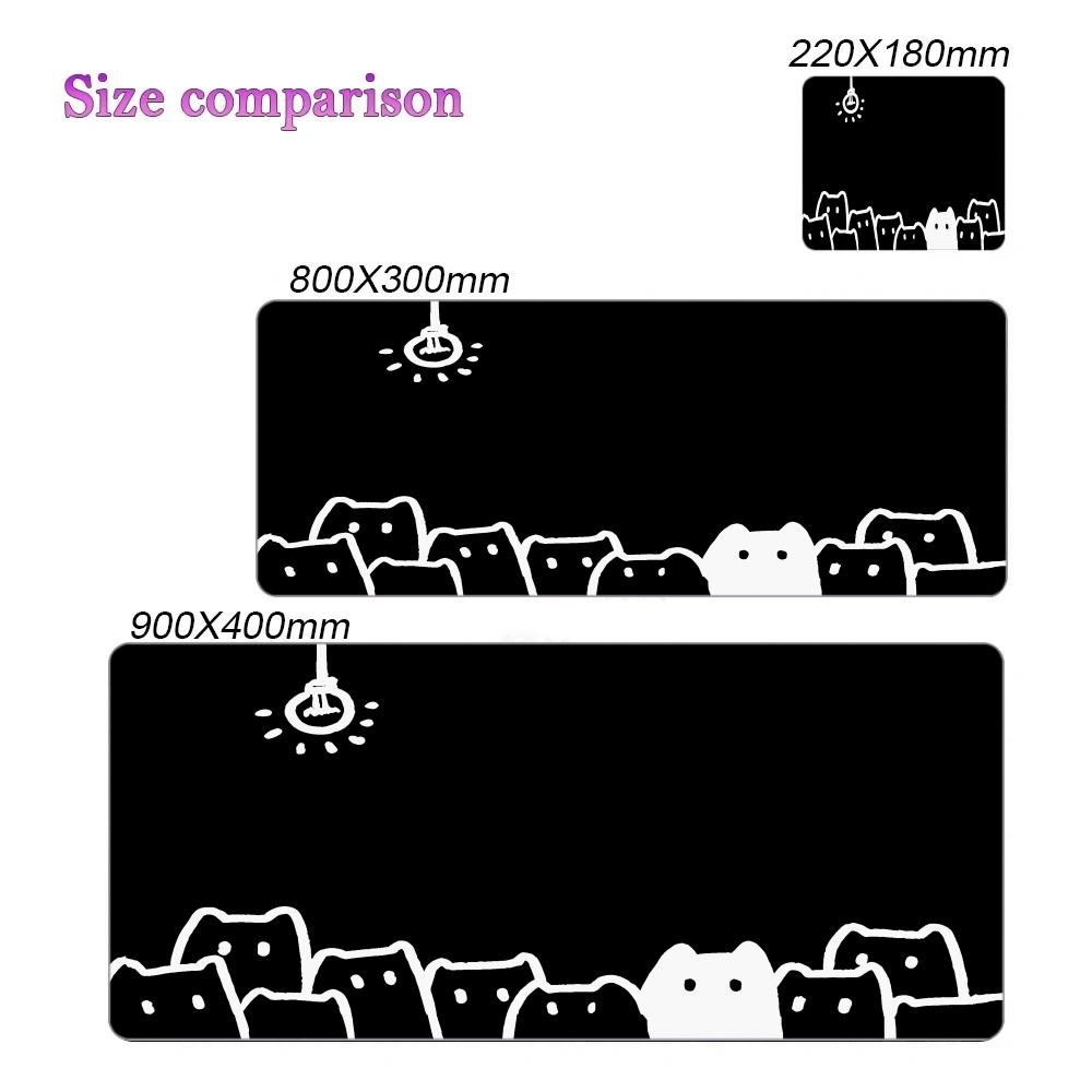 Simple Line Cat Mouse Pad Large Computer Office Game Table Mats Xxl Rubber Antislip Gaming Keyboard Mousepads Desk Pads 40x90