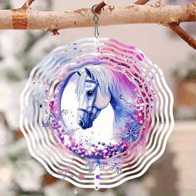 Carrillón de viento colgante de 10 pulgadas con gancho de 360 grados para decoración de jardín de balcón Primavera Verano Decoración exterior