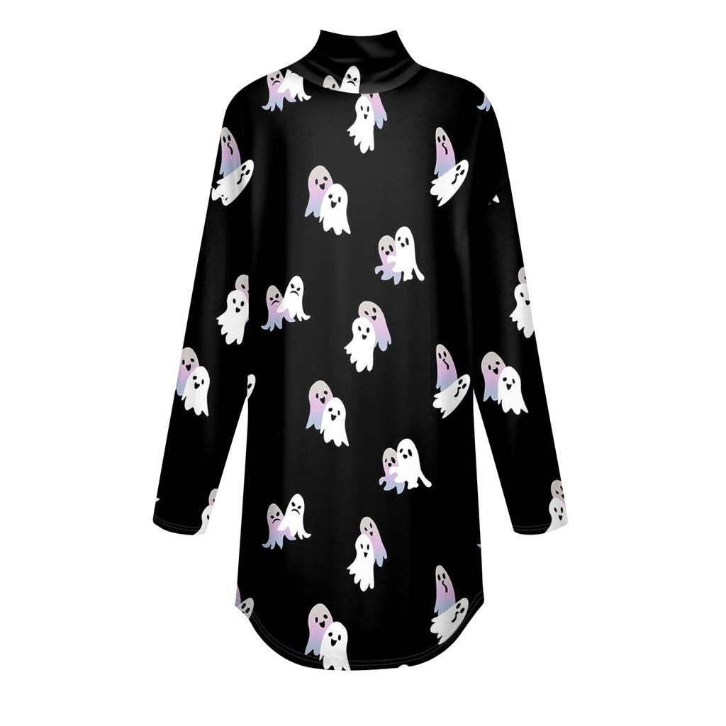 Tee Shirts For Women Fall Casual Long Sleeve Shirts Sweatshirt Vintage Printed High Neck Top Pullover