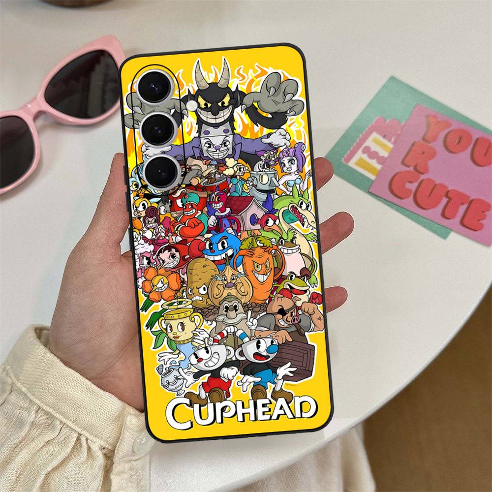 

C-Cuphead Classic Game Phone Case For Samsung S 24 Fe 25 Ultra Plus 20 Lite 21 30 22 23 24 22 Ultra 5G Fundas Samsung S25ULTRA