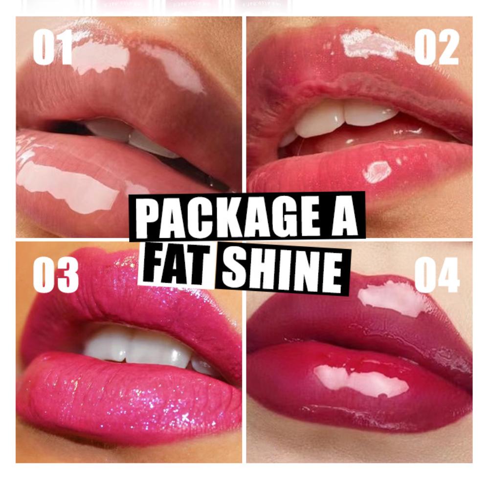 4 Stück/Set Lip Glaze Mirror Lippenstift Langanhaltender feuchtigkeitsspendender flüssiger Lippenstift Wasserdicht Antihaft-Becher Transparenter Lipgloss Lippenöl Lippen Make-up